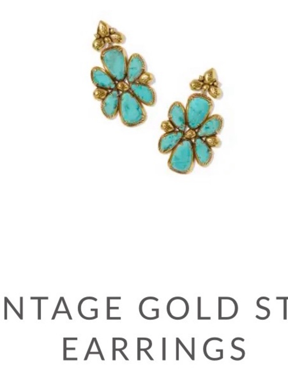 Kendra Scott; Yellow Rose, Jamie Vintage Gold Statement Earrings - Picture 6 of 6